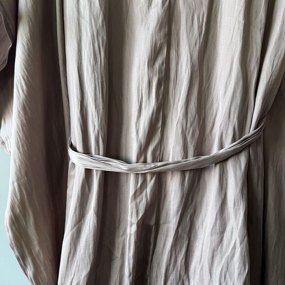 Mustard Seed Jumpsuit Womens Small Brown V Neck Button Front Belted Harem Satin - Picture 10 of 16